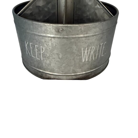 Rae Dunn Galvanized Desktop Organizer Rotating Spinner for Pens Brushes Pencils - Picture 11 of 12